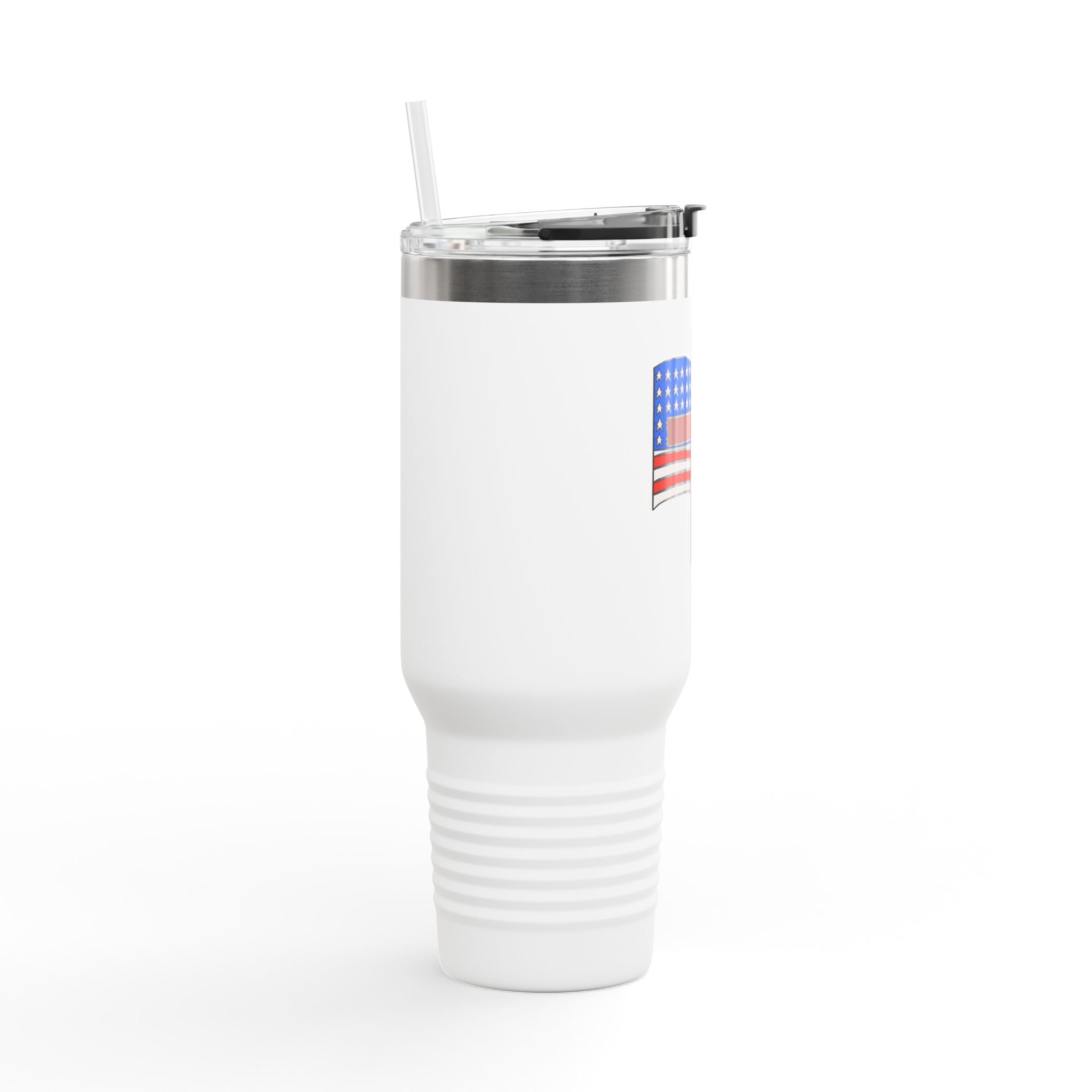 40oz Insulated Travel Mug – Patriotic American Flag with Cross Design
