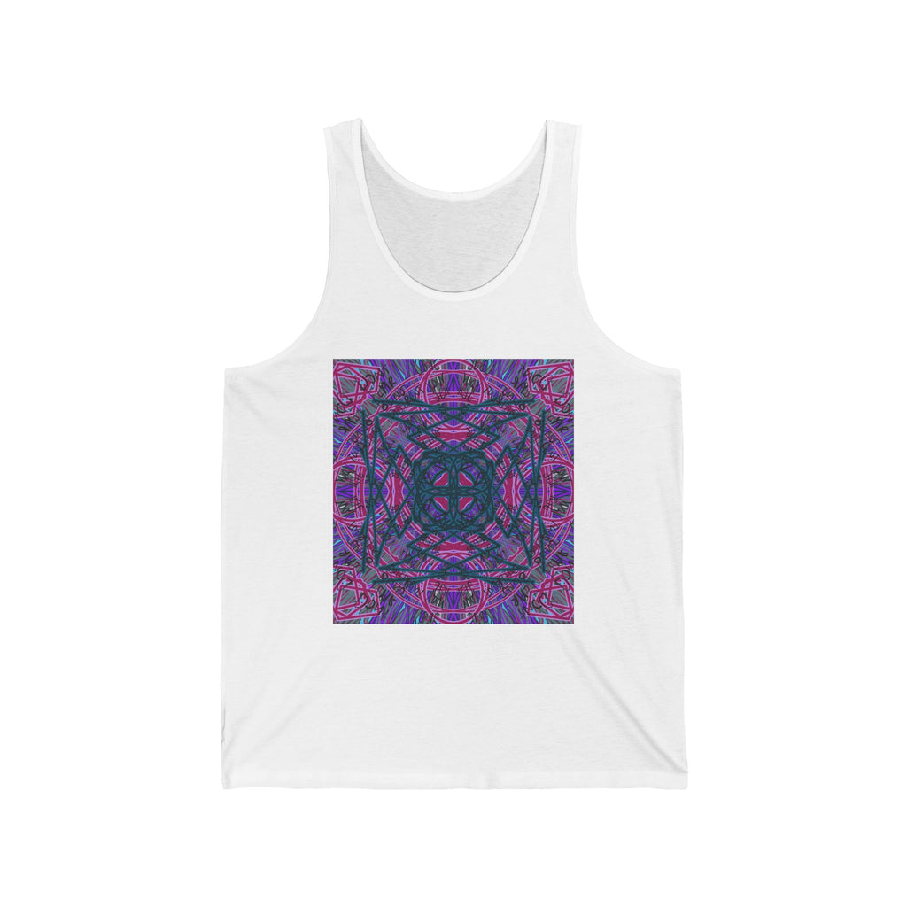 Abstract Purple Mandala Tank Top — Geometric Psychedelic Art Tee