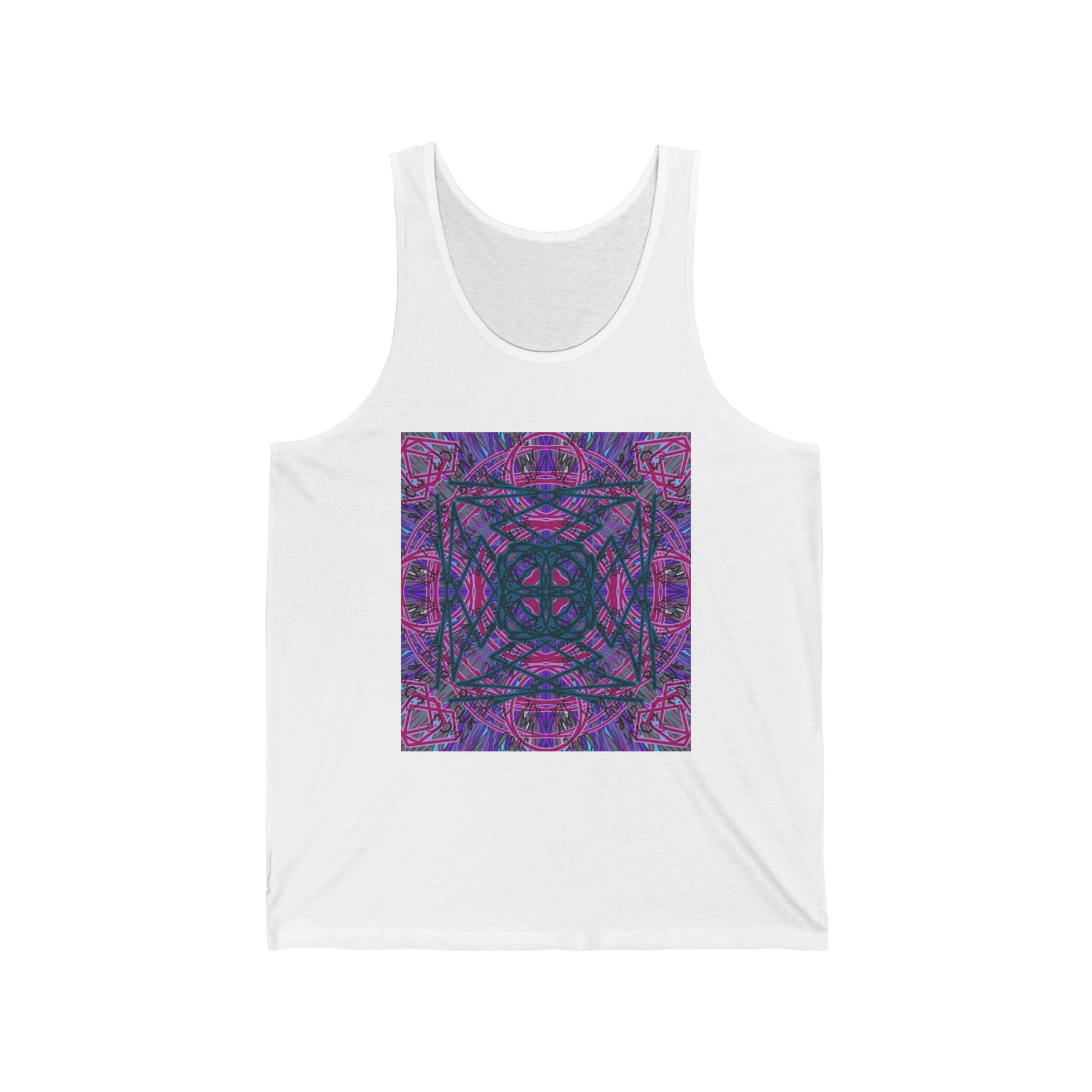 Abstract Purple Mandala Tank Top — Geometric Psychedelic Art Tee