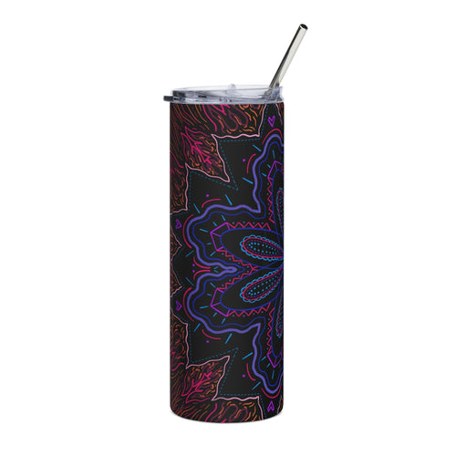20oz Stainless Tumbler — Neon Mandala Insulated Travel Cup